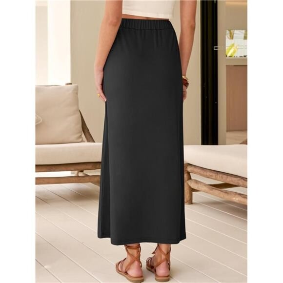Maxi Skirts for Women Ankle Length Black - Picture 3 of 5